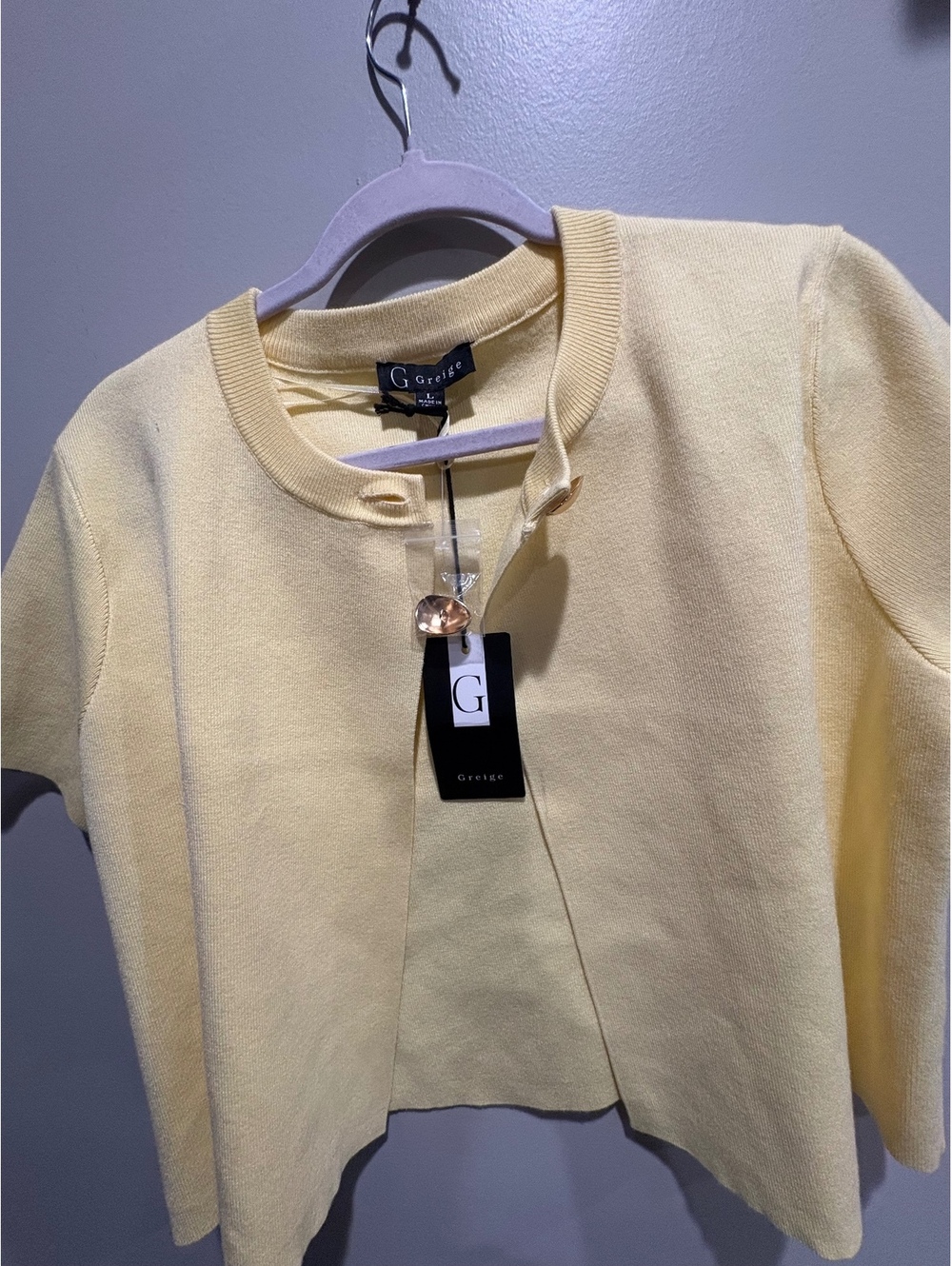 Greta Yellow Cropped Cardigan with Tags
